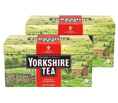 Yorkshire Tea 480 Tea Bags 1.5kg Catering Bulk Family Pack Black 2 X 240 Pack • £16.50