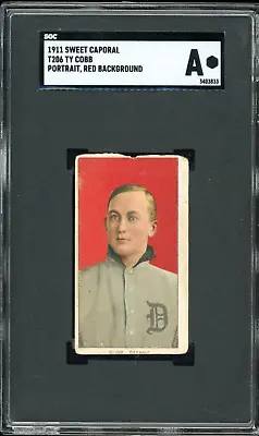 1909 T206 Ty Cobb Red Portrait Sweet Caporal Card  HOF - Certified SGC Authentic • $2814.45