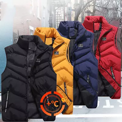 Mens Body Warmer Gilet Hoodie Hooded Contrast Hood Sleeveless Jacket New S-L • $28.19