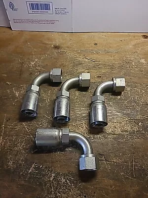 (4) Kurt FJX90-12-12.. 3/4  Hose 3/4  JIC Female Swivel 90° Crimp Fitting..NOS • $38.50