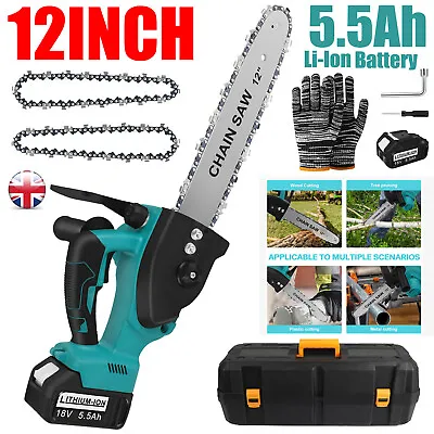 12  Electric Cordless Chainsaw One-hand Saw Wood Pruning Cutter For Makita 18V • £19.49