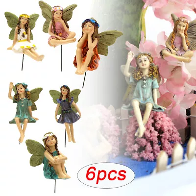 Fairy Garden 6pcs Miniature Fairies Figurines Accessories For Outdoor Decor • £8.99