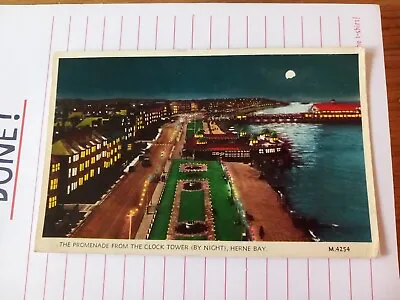 £1.80 • Buy Vintage Postcard  The  Promenade  By Night Herne Bay