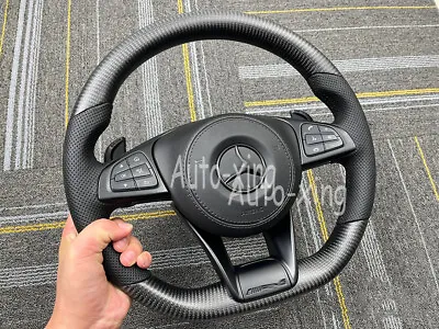 Real Carbon Fiber Steering Wheel For Mercedes-Benz AMG W205 W204 C63 C43 2010+ • $860