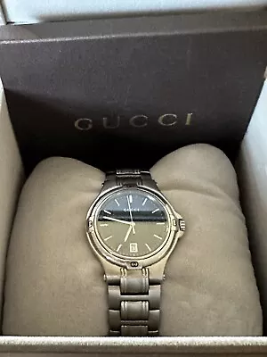 Gucci Mens Round Black Face Watch • $210