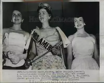 1954 Press Photo Mrs. Wanda Jennings Crowned Miss America • $19.99