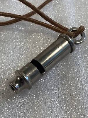 Vintage Metropolitan Police Stainless Steel Whistle With Cord. England • $19.95