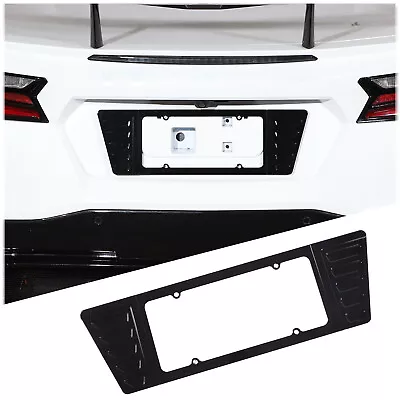 Gloss Black Auminum Alloy Rear License Plate Filler Frame For Corvette C8 20-23 • $39.99