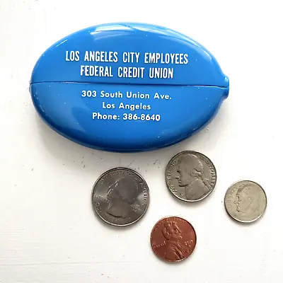Los Angeles City Employees Federal Credit Union Vintage Rubber Coin Purse • $19.99
