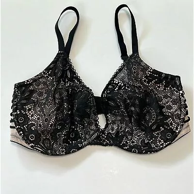 Victoria’s Secret 36DDD Very Sexy Unlined Plunge Bra With Lace Accents EUC  • $26