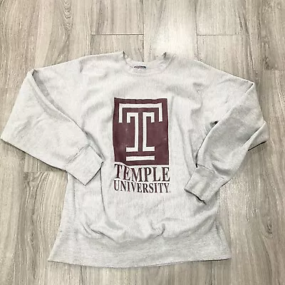 VTG Temple University MV Pro Spotr Pro-Weave Men's Size Large 90s Heather Grey • $29.88