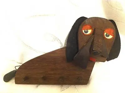 Rare Vintage  Dog  Frank Meisler Wood Wall Hanger Israel 1960 • $45