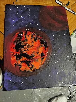 Hand Painted Space Canvas Art • $0.99