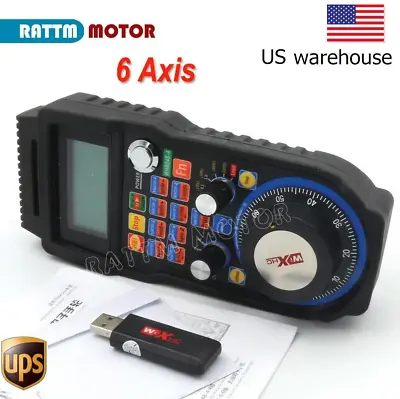 【USA】6 Axis Wireless Handwheel USB Mach3 Control MPG For CNC Milling Machine • $115