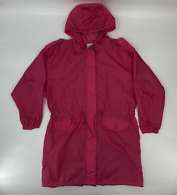 Pacific Trail Jacket Women Small Pink Full Zip Hooded Windbreaker Coat * • $2.49