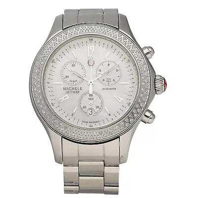 Michele Jetway MW17A01A1025 Diamonds Steel Mother Of Pearl Quartz Women's Watch • $1234