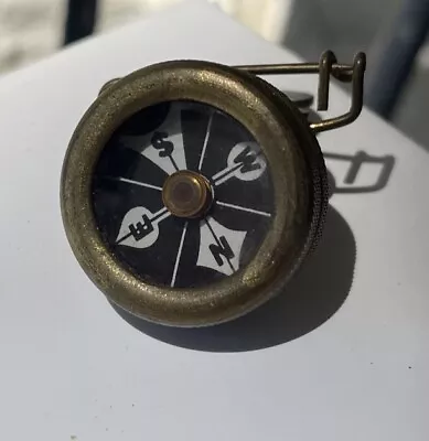 Marbles Gladstone Michigan Original Brass Compass Lapel Pin Hunting 1930s • $20
