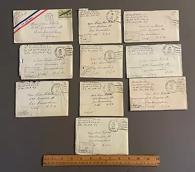 10 Wwii Era Military Soldier Letters To Miss. Gwen Roberts Aug 1944 Lot 13 • $19.97