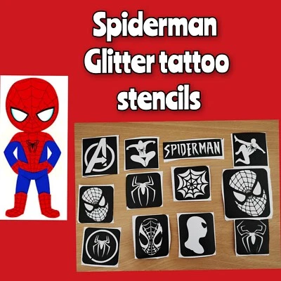 £0.99 • Buy Glitter Tattoo / Face Paint Stencils. Spiderman Superhero  X 10+ Children