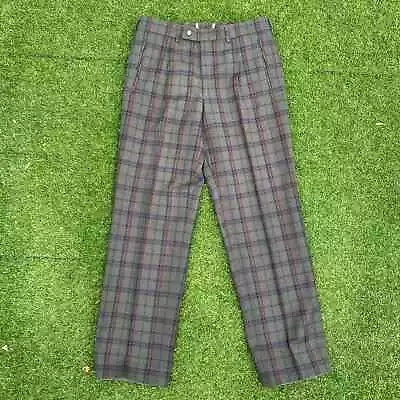 Bogner Men's Vintage Wool Plaid Pants Size 48 Grey Navy Red Ski • $100
