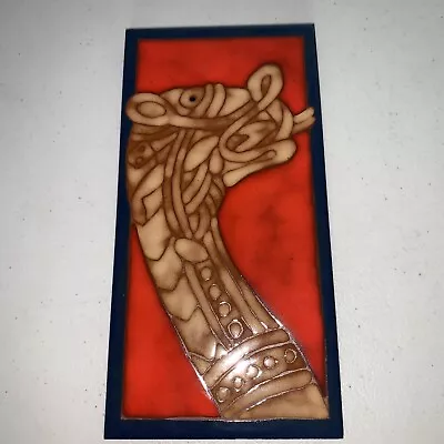 Viking Nordic Ship Red Dragon Art Tiles Elaine Cain Signed 8X4 • $24.94