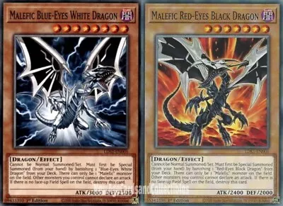Yugioh Malefic Blue-Eyes White Dragon + Malefic Red-Eyes Black Dragon Set • $3.99