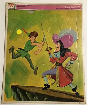 Vintage 1969 Whitman Disney Peter Pan  Captain Hook Frame Tray Puzzle #4522 • $19.95