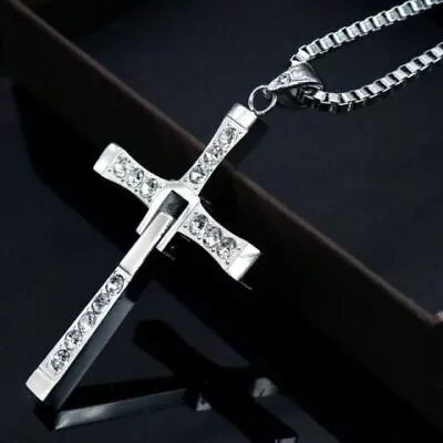 Cross Chain Necklace Silver  Gold Cross Pendant Necklace For Men And Women UK • £3.99