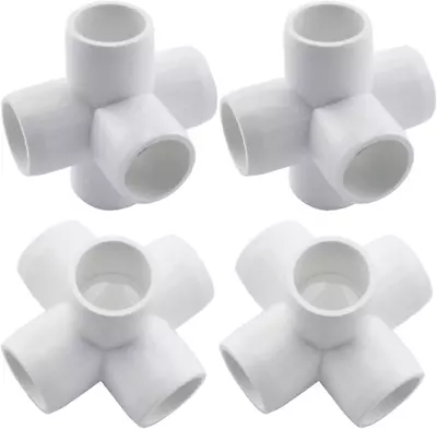 4-Pack 3/4  5 Way PVC Fitting Elbow Furniture Grade Pipe Connector For DIY PVC • $16.28