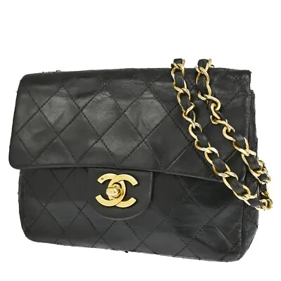 CHANEL CC Mini Matelasse Chain Shoulder Bag Leather Black GHW Vintage 691RJ256 • $1680