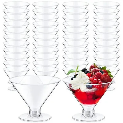 100 Pcs Plastic Martini Glasses 5oz Clear Cocktail Glasses Plastic Mini Marti... • $70.87