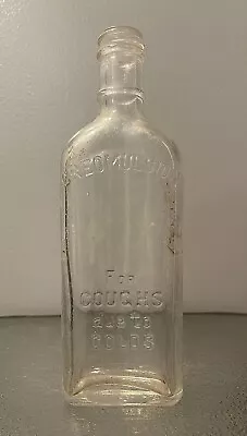 Vintage 1945 Creomulsion Syrup For Coughs Due To Colds 8 In Clear Glass Bottle • $5