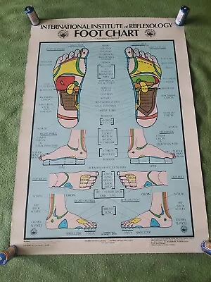 Vintage Reflexology Foot Chart Poster Medical 1973 • $18