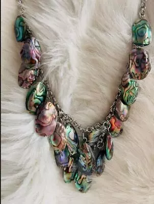 Hand-Made Natural Paua Abalone Shell Necklace • $14.15