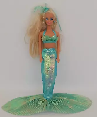 Vintage 1991 Magical MERMAID Barbie Doll Blue Glitter Hair • $14.98