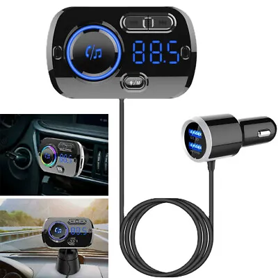 Bluetooth 5.0 Car MP3 Player FM Transmitter Hands Free Radio Adapter USB-Charger • $18.95