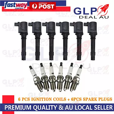 6× Ignition Coil FOR FORD TERRITORY BA BF FALCON 6cyl 4.0L+ Spark Plugs 2002-11 • $77.56