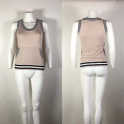 Vtg Chanel Knit CC Logo Tank Top S • $268