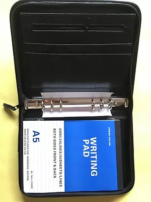 £21.99 • Buy A5 Zipped Ring Binder 6 Rings Suitable For Standard Filofax Size Blk (9978-C)
