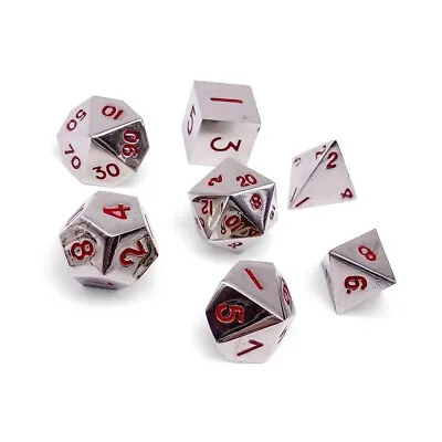 Norse Foundry 7 Polyhedral Metal Dice Set - Lycanthrope Silver - New In Box • $23