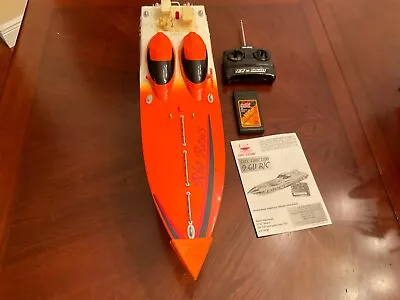 Vintage 2001 New Bright Radio Controlled Speed Boat Complete Works & Looks Great • $45