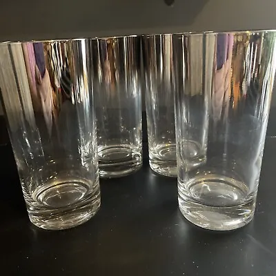 Set Of 4 Vintage Silver Fade Ombre Glasses MCM Mercury Glass Highball 5.5” • $45