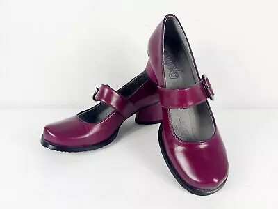 £56.08 • Buy Minki Vicki Magenta Purple Leather Mary Jane Mid Heel Pump Shoe 40 9.5 Buckle