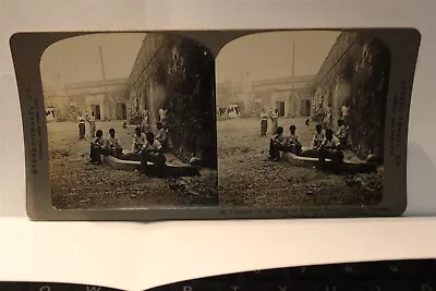 Stereoview Panama #95 Prisoners In Patio Chiriqui Prison 1913 Stereo-travel Co  • $29.99