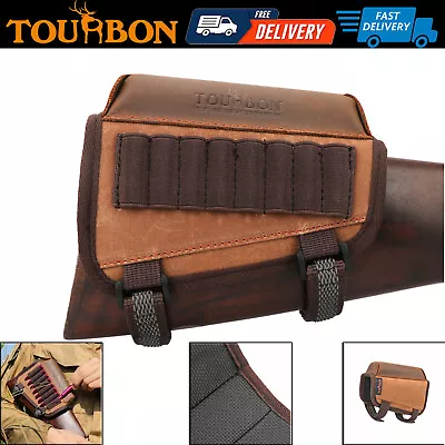 Tourbon Shooting Rifle Cheek Rest Gunstock Comb Riser Ammo Holder Canvas Leather • $49.49