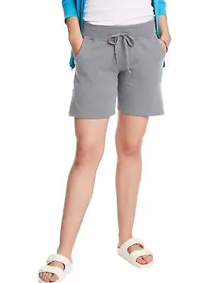 Hanes Womens Jersey Shorts W Pockets Drawstring Super Soft 100% Cotton 7  Inseam • $12.48