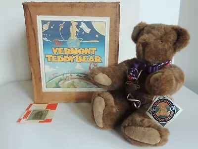 Vintage 1994 Vermont Teddy Bear Birthday Celebration Bear USA Tags Box Brochure • $27