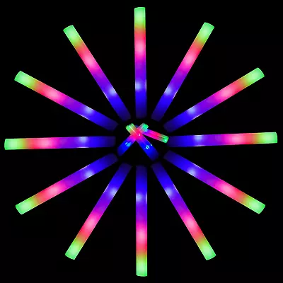 Glow Sticks Bulk-45 Pcs Light Up Foam Sticks With 3 Modes Colorful Flashing Effe • $21.37