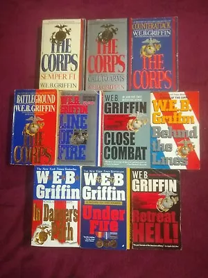 10  W E B Griffin Novels   All 10 Of The Corp Acceptable To Vg Condition! • $37.99