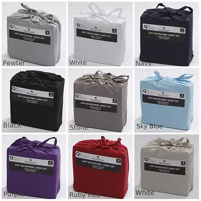 $34.95 • Buy  MICROFIBER SHEET SET Soft Smooth Easy Care Single|King Single|Double|Queen|King